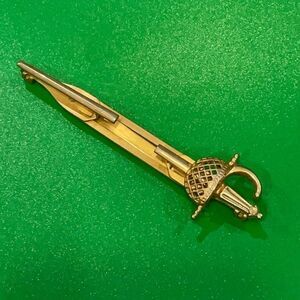 Vintage Signed Anson Gold-tone Sword Tie Clip